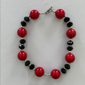 Beautiful Statement Necklace-Red and Black - NWOT
